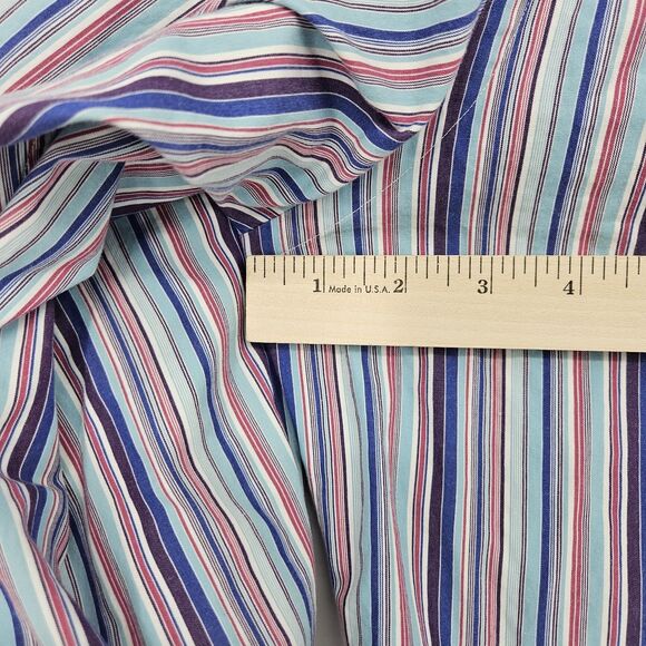 Vintage Polo Ralph Lauren Shirt Mens Sz 17.5 32 33 Striped Regent Custom Fit - Picture 8 of 11